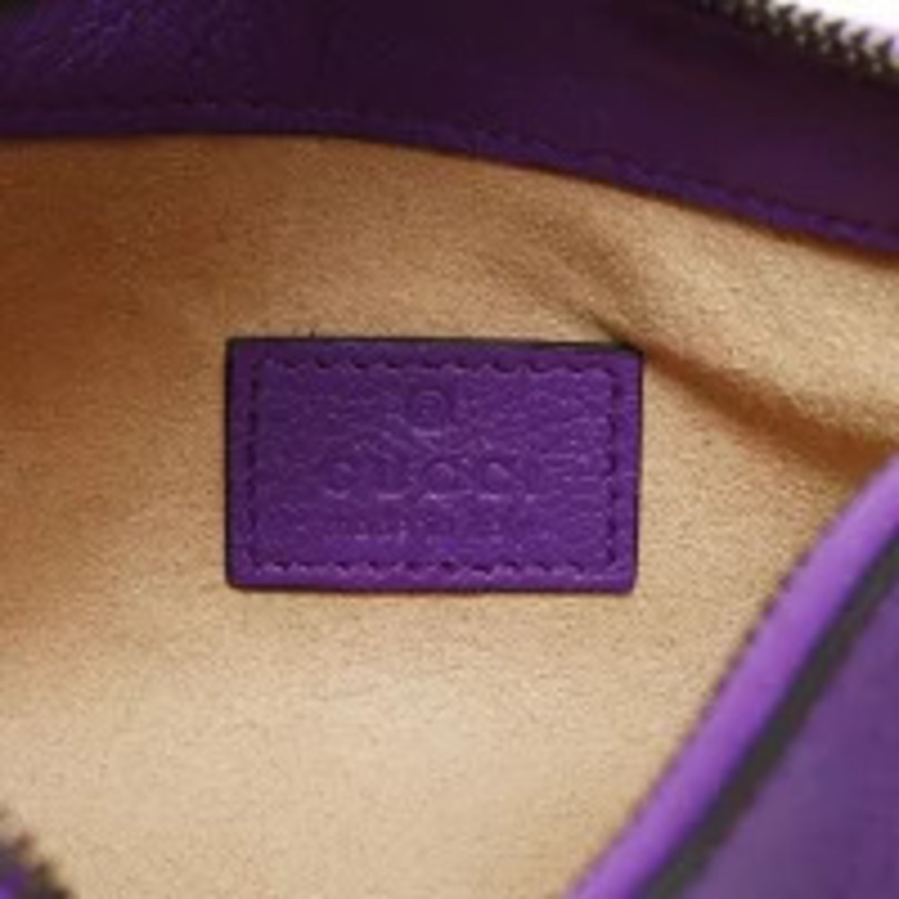 Gucci Hobo Aphrodite Leather Shoulder Bag Purple - Picture 11 of 13